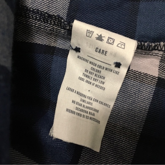 Impact Collection United by Blue Womens L Blue Long Sleeve Button Flannel Shirt - Picture 5 of 9